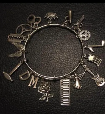 Depeche Mode Inspired Charm Bracelet Guitar Horn Angel Hammer Rose Music Love • $11.25