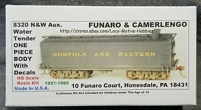 Funaro F&C 8320 NORFOLK WESTERN Auxiliary N&W WATER TENDER W/ BUCKEYE Trucks 1PC • $59.95