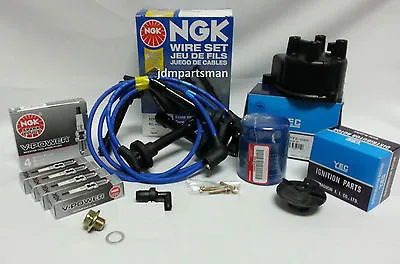 Cap-Rotor-NGK Wires-Spark Plug PCV Tine Up Kit 88-91 Honda Civic CRX D16A6 • $116.69