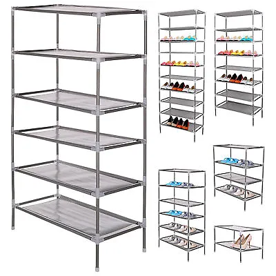 Portable 2-10 Tier Shoe Rack Stand Compact Space Saving Storage Organiser Shelf • £6.95