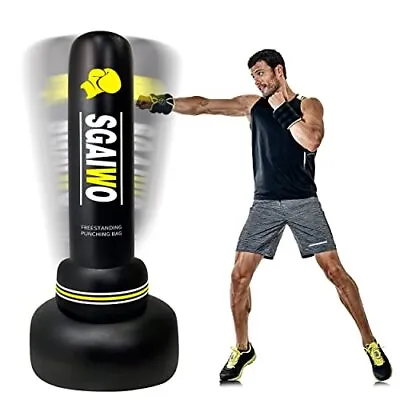 Heavy Punching Bag Boxing Free Standing Fitness MMA Fitness Training Equipment • $57.88