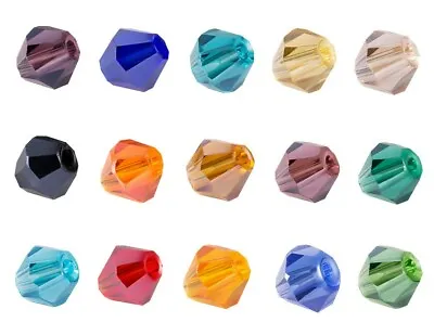 ❤ Faceted Bicone Glass Spacer Beads CHOOSE COLOUR 4mm/6mm/8mm Make Jewellery ❤ • £1.20