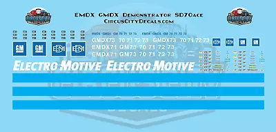EMDX GMDX Demonstrator SD70ace N 1:160 Scale Decal Set • $10.99