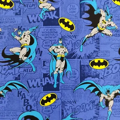 Batman Cotton Fabric DC Blue Comics Print Quilting Making Scrapbooking FS636_4 • £0.99