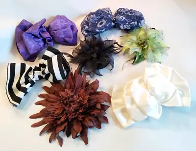 Vintage Hair Bows Barrettes 1980's Ladies Girls Hair Accessories Lot Of 7 • $11.04