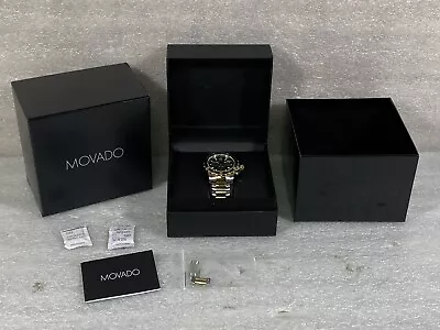 Movado Bold Series 800 Chronograph Stainless & Yellow Gold PVD Watch W/Box • $133.50