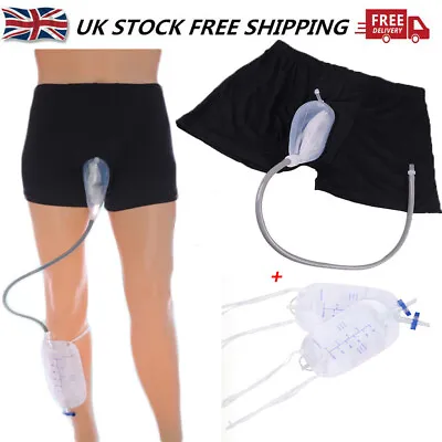 £16.75 • Buy Men's Incontinence Underwear Briefs Silica Gel Urine Collector Urine Leg Bag Uk