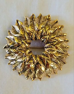 Monet Flower Gold Tone Brooch Petal Wreath Shape Vintage Stunning 2  MINT • $9.61