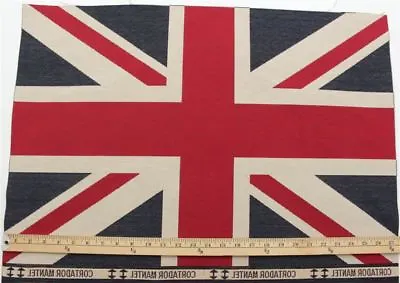 Union Jack Flag Retro Heavy Linen Look Upholstery Cotton Cushion Panel Fabric • £11.79
