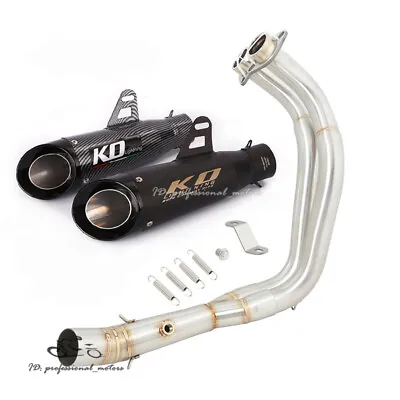 YZF R7 2022 2023 For Yamaha MT-07 Muffler Black Exhaust Front Link Pipe System • $193.73