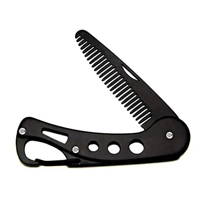 Stainless Steel Folding Beard Comb For Men Mustache Comb Multifunctional Pocket • $10.76