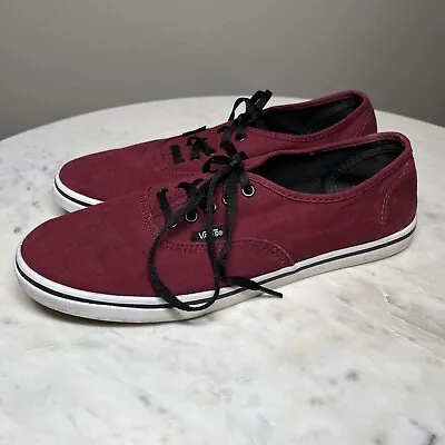 VANS Lo Pro Maroon Canvas Lace Up Athletic Sneakers Shoes Womens 9.5 Mens 8 • $25