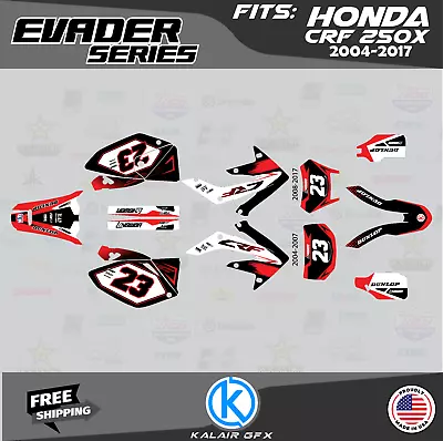 Graphics Kit For HONDA CRF250X (2004-2017) CRF 250X Evader Series - Red • $137.99