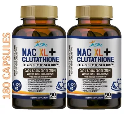 N-Acetyl L-Cysteine ( NAC) 180 CAPS Gluten Free 3120Mg 2 Bottles Non GMO 180 Cap • $18