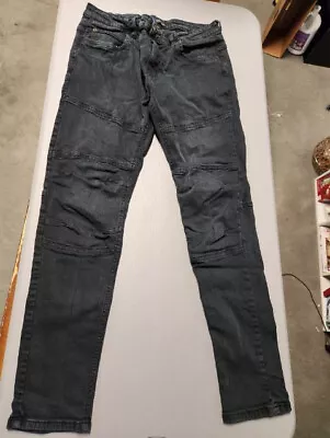 Regal Exchange Mens Jeans Black Denim Straight Cut Size 24x30 • $12.45