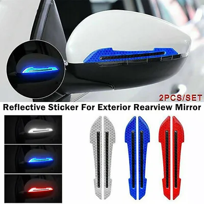 2x Car Reflective Carbon Fiber Car Side Mirror Warning Decal Sticker Accessories • $8.27