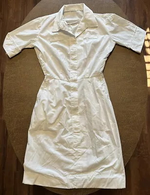 VINTAGE U.S. Military Hospital Duty Nurse Uniform Dress Size 12 Regular White • $34.97