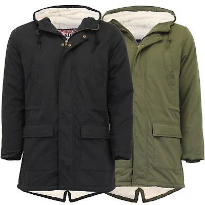 Mens Jacket Tokyo Laundry Parka Coat Hooded Sherpa Lined Heavy Fish Tail Winter  • £36.99