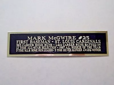 Mark McGwire Cardinals Autograph Nameplate For A Signed Baseball Jersey 1.25X6 • $6.50