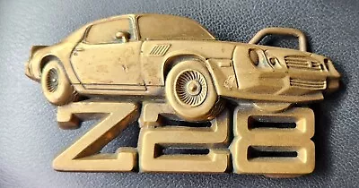 *Z-28 Chevy Camaro Belt Buckle BRASS 1979 BARON 6155 TAIWAN VINTAGE MUSCLE CAR * • $54.99