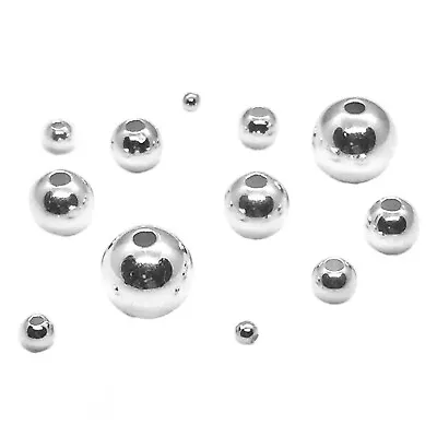 925 Sterling Silver ROUND SPACER BEADS 2mm 3mm 4mm 5mm 6mm 8mm - Wholesale • £91.99