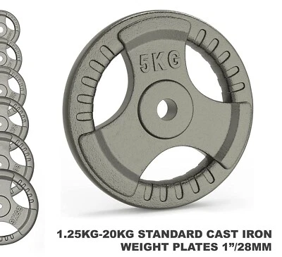 $93 • Buy Cast Iron 1.25kg-20kg Fitness Weightlifting Weight Plates Dumbbell Barbell AU