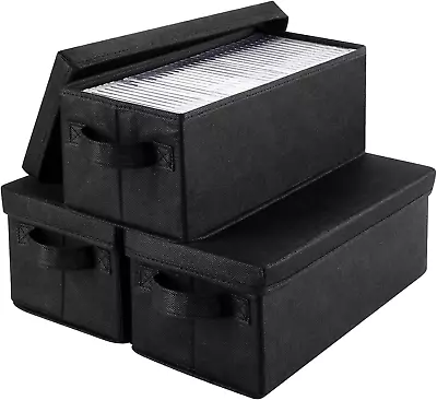 HATTERTOP CD Storage Box Set Of 3 DVD Storage Case 14.2 X 6.3 X 5.5 Inch CD Cas • $32.38