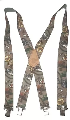 $17.99 • Buy GARDENING TOOLS American Made Custom 2  Wide Suspenders Metal Clips BROWN