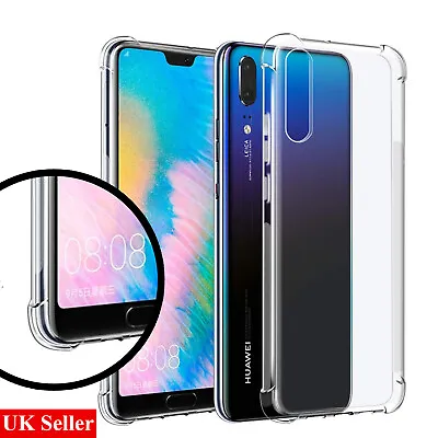Bumper Gel Rubber Soft Phone Back Clear Case Cover For Huawei P30 Y7 2019 Y9 • £2.99