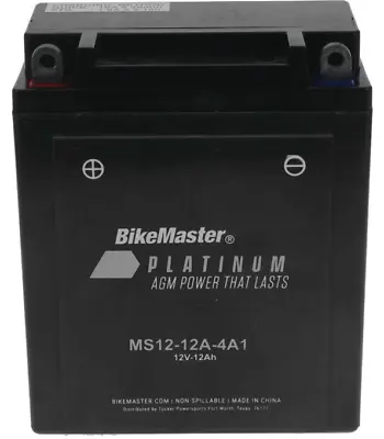 $65.07 • Buy BikeMaster AGM Platinum Battery - 12 Volt - MS12-12A-4A1