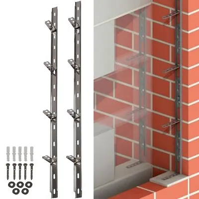 £15.56 • Buy STAINLESS STEEL WALL STARTER KIT Brick Block Extension Interior Exterior Tie In