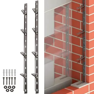 STAINLESS STEEL WALL STARTER KIT Brick Block Extension Interior Exterior Tie In • £17.67