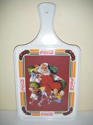 Vintage COCA COLA Santa Claus Plastic Cutting Board Tray By Brookpark • $26.99