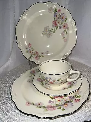 H Laughlin FLUFFY VIRGINIA ROSE (2) 5-pc Sets: Dinner Salad Coffee Saucer Bread • $60