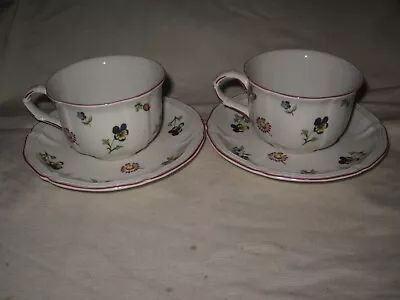 2 Villeroy & Boch PETITE FLEUR Cups And Saucers - Made In Luxembourg • $25