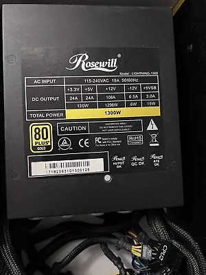 Rosewill ATX 12V/EPS 12V 1300-Watt 80 Plus Gold Certified Power Supply LIGHTNING • $40