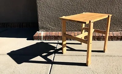 A Brandt Ranch Oak Unique Open Shelf Nightstand Side Table 17 1/4 X 25 X 21 3/4  • $225