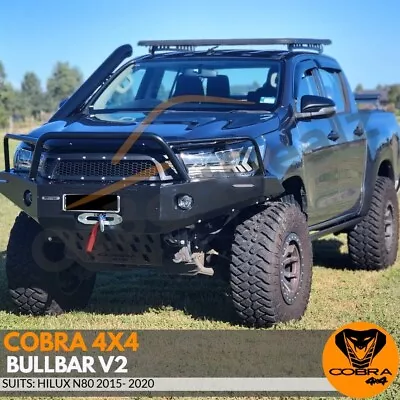 Cobra 4x4 Steel Bull Bar Bullbar V2 Suits Hilux 2015 - 2020 Winch Compatible Bar • $1650