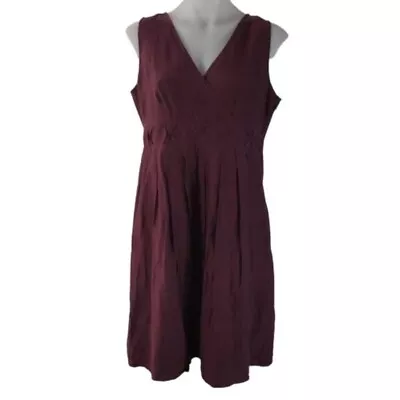 John Lewis Dress Size 16 Purple Sleeveless Fit & Flare Zip-up Lined Silk Blend • $14.99