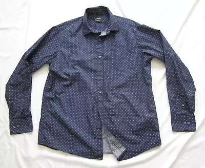 Men's Claiborne Polka Dot Button Up Cotton Long Sleeve Shirt Sz L (MT166) • $16.90