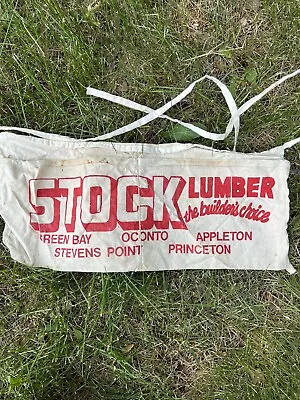 Vintage Stock Lumber Apron Vtg Distressed Grunge Green Bay Appleton Oconto Sp • $9