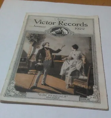 Jan 1922 VICTOR Records Catalog Don Pasquale Cover Fall River MA Kaplan Bros. • $19.99
