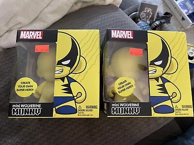 (2) Kidrobot Marvel Mini Wolverine Munny:  Action Figure~ Super Hero Sticker Art • $12