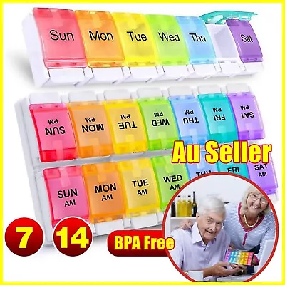 7 Day Weekly Pill Box Medicine Tablet Organizer Dispenser Container Large Case  • $6.95