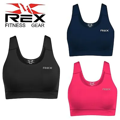 REX Women Sports Bra Girls Fitness Gym Yoga Seamless Ladies Shapewear Stretched • £14.99