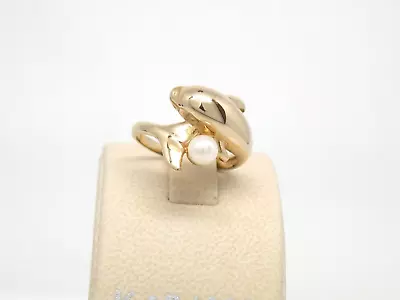 Authentic Kabana 14k Gold Medium Dolphin Ring Freshwater Pearl  New • $790