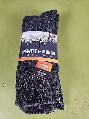 Boot Socks Men Hewitt & Munro Highland Collection Wool Blend Size 8-12 2 Pack • $11.24