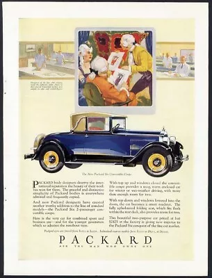 PACKARD SIX Convertible Coupe 1928 Auto Car Ad Blue Two Door • $9.95