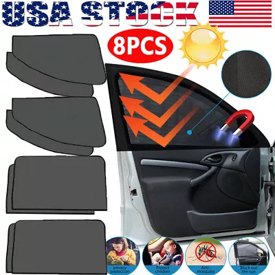 8X Magnetic Car Side Front Rear Window Sun Shade Cover Mesh Shield UV Protection • $12.38