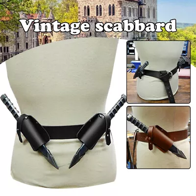 Medieval Sword Belt Waist Scabbard Holder Frog Knife Holster Costume Cosplay NEW • $18.79